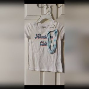 Patriotic American cutie Girl Graphic T-shirt